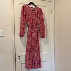 Chic Long Sleeve Red Dress